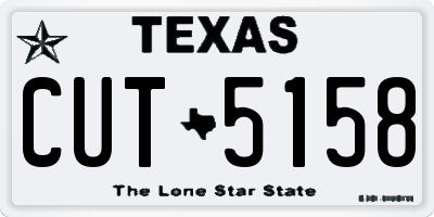 TX license plate CUT5158
