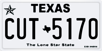 TX license plate CUT5170