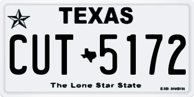 TX license plate CUT5172