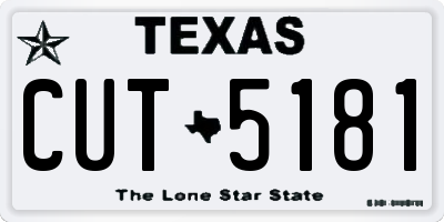 TX license plate CUT5181