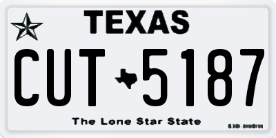 TX license plate CUT5187