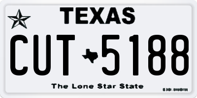 TX license plate CUT5188