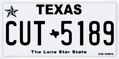 TX license plate CUT5189