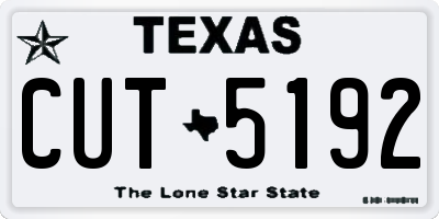 TX license plate CUT5192
