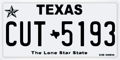 TX license plate CUT5193