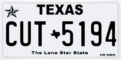 TX license plate CUT5194