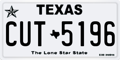 TX license plate CUT5196
