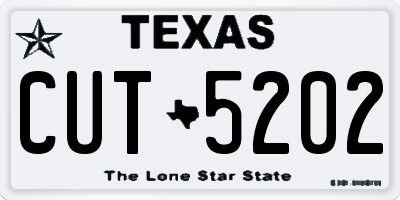 TX license plate CUT5202