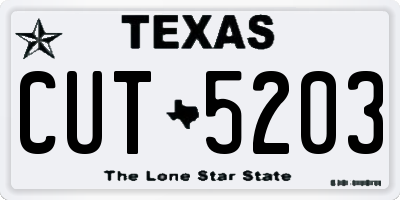 TX license plate CUT5203