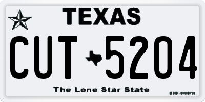 TX license plate CUT5204