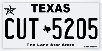TX license plate CUT5205