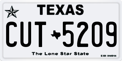 TX license plate CUT5209
