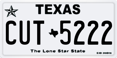 TX license plate CUT5222