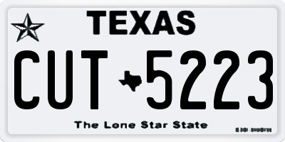 TX license plate CUT5223