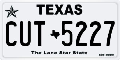 TX license plate CUT5227