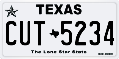 TX license plate CUT5234