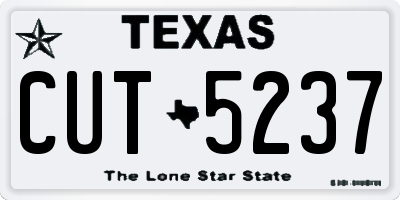 TX license plate CUT5237