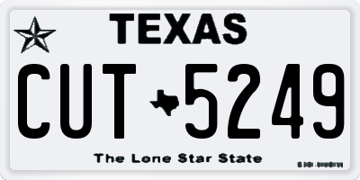 TX license plate CUT5249