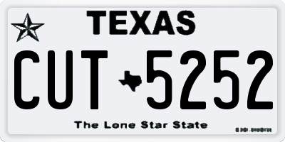 TX license plate CUT5252