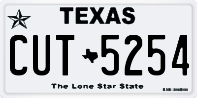 TX license plate CUT5254