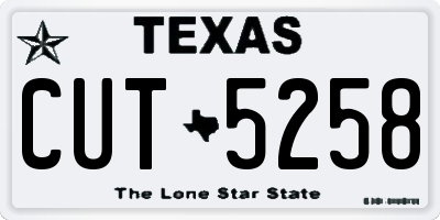 TX license plate CUT5258