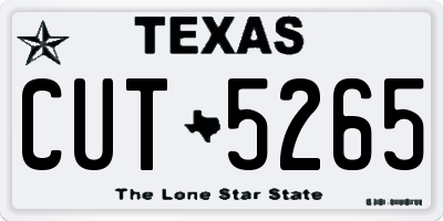 TX license plate CUT5265