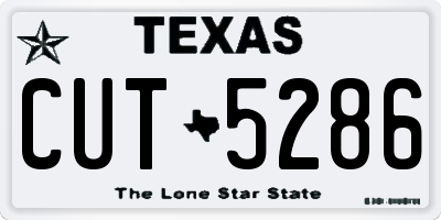 TX license plate CUT5286