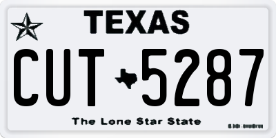 TX license plate CUT5287