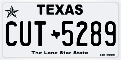 TX license plate CUT5289