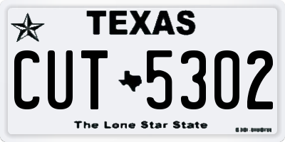 TX license plate CUT5302