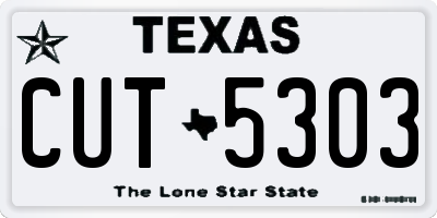 TX license plate CUT5303