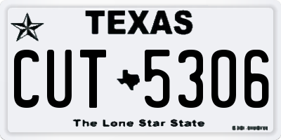 TX license plate CUT5306