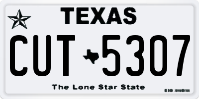 TX license plate CUT5307