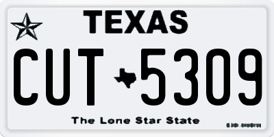 TX license plate CUT5309