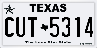 TX license plate CUT5314
