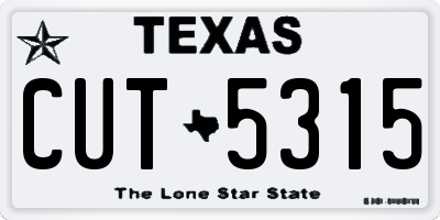 TX license plate CUT5315