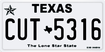TX license plate CUT5316