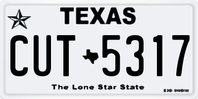 TX license plate CUT5317