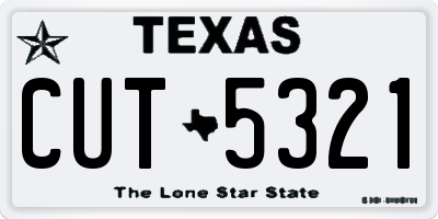 TX license plate CUT5321