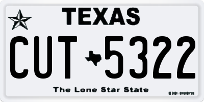 TX license plate CUT5322