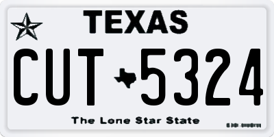 TX license plate CUT5324