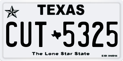 TX license plate CUT5325