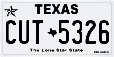 TX license plate CUT5326