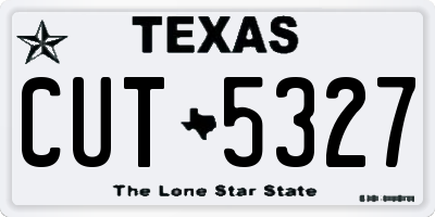 TX license plate CUT5327