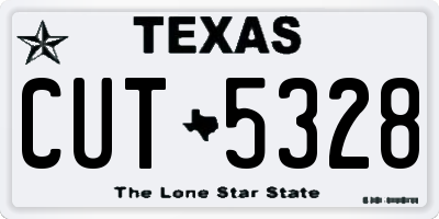 TX license plate CUT5328