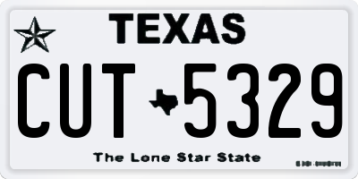 TX license plate CUT5329