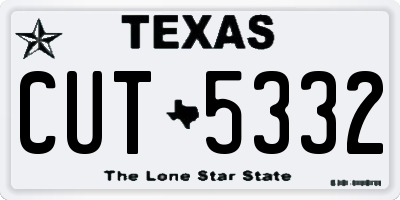 TX license plate CUT5332
