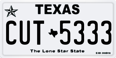 TX license plate CUT5333