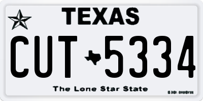 TX license plate CUT5334