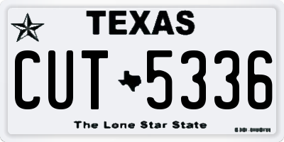 TX license plate CUT5336